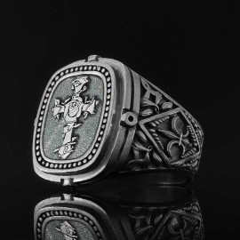Christian Cross Embossed Ring
