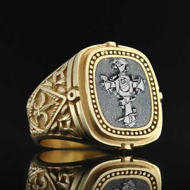 Christian Cross Embossed Ring