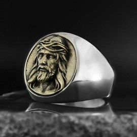 Jesus Embossed Round Ring