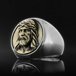 Jesus Embossed Round Ring