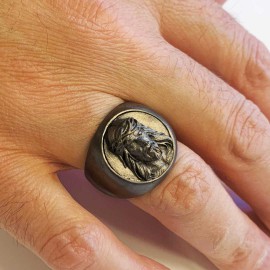 Jesus Embossed Round Ring