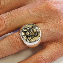 Jesus Embossed Round Ring