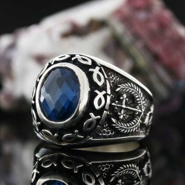 Christian Blue Stone Ring