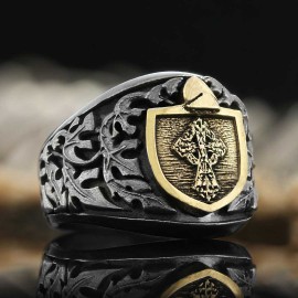 Leaf Embroidered Christian Ring