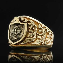 Leaf Embroidered Christian Ring