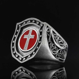 Enamel Cross Ring