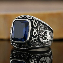 Jesus Blue Stone Ring