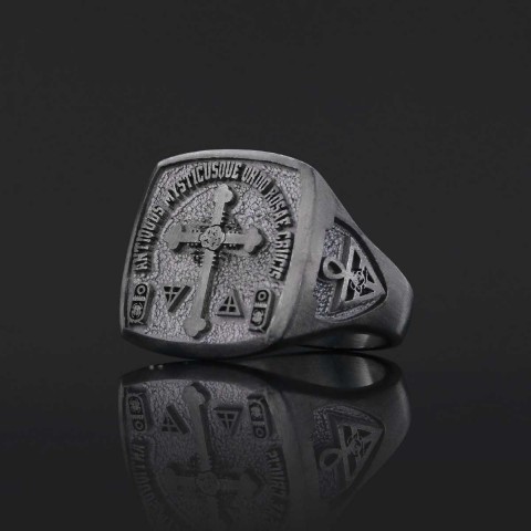 Crafted for the Devoted Rosae Crucis Ring, Personalized Rosae Crucis Ring