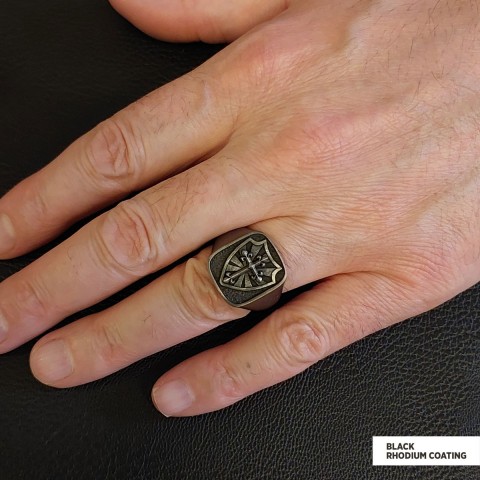 Cross and Shield Ring, Faith Jewelry, Christian Armor Jewelry, Knight's Cross and Shield Ring, Symbol of Protection and Faith, Gift for Himself