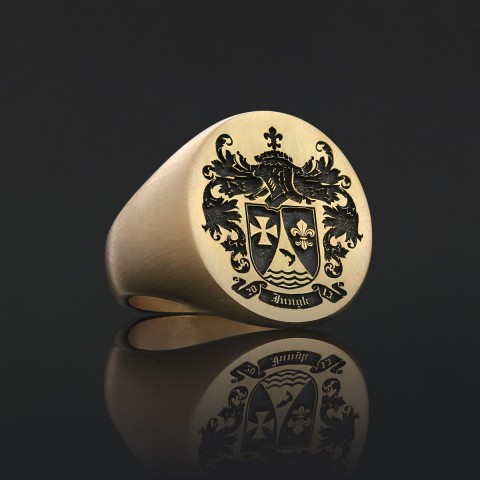 Custom Design Handmade Family Crest Ring, Family Coat of Arms Ring