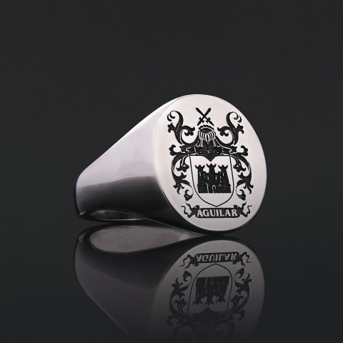 Custom Design Handmade Family Crest Ring, Family Coat of Arms Ring