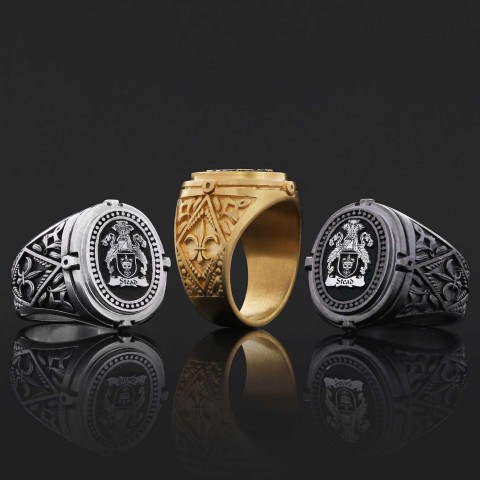 Custom Design Handmade Family Crest Ring, Oval Celtic Design Engraved Family Ring