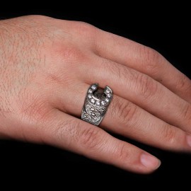 Custom Design Handmade Monogram C Bold Alphabet Ring