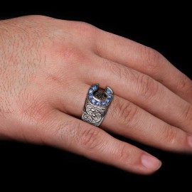 Custom Design Handmade Monogram C Bold Alphabet Ring