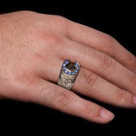 Custom Design Handmade Monogram C Bold Alphabet Ring