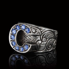 Custom Design Handmade Monogram C Bold Alphabet Ring