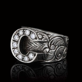 Custom Design Handmade Monogram C Bold Alphabet Ring