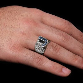 Custom Design Handmade Monogram J Bold Alphabet Ring