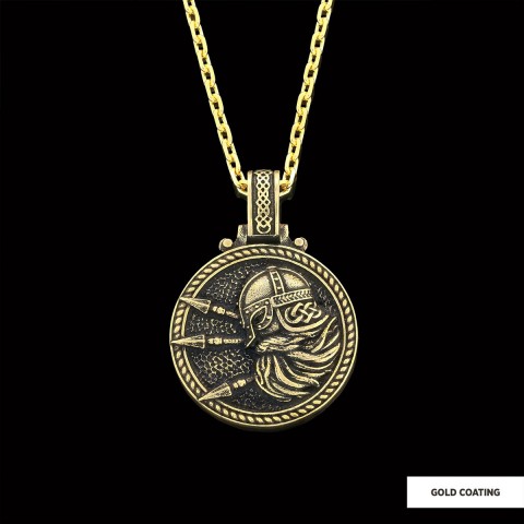 Custom Design Round Shaped Three Spear Viking Necklace