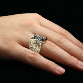 Custom Design Silver Celtic Letter X Ring