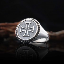 Custom Design Silver Cross Women Ring