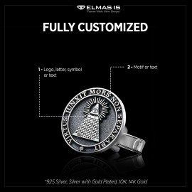 Custom Design Silver Round The Eye Masonic Cufflink