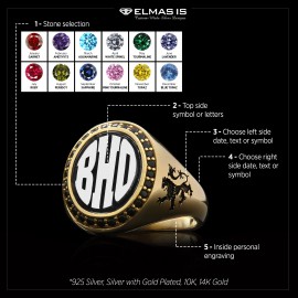 Custom Design Stone Oval Family Coat of Arms Symbol Women Ring