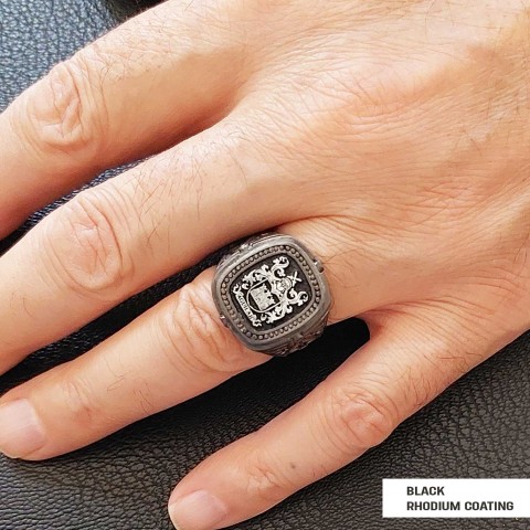 Custom Family Crest Ring, Personalized Family Crest Ring, Family Coat of Arms Ring