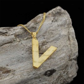 Custom Letter Handmade V Sterling Silver Monogram Necklace
