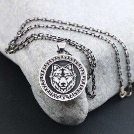 Custom Made 925 Sterling Silver Wolf - Seal Of Solomon Pendant