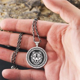 Custom Made 925 Sterling Silver Wolf - Seal Of Solomon Pendant