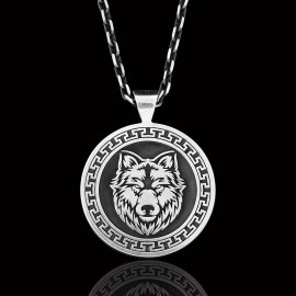 Custom Made 925 Sterling Silver Wolf - Seal Of Solomon Pendant