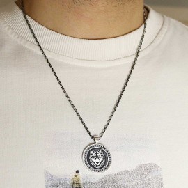 Custom Made 925 Sterling Silver Wolf - Seal Of Solomon Pendant