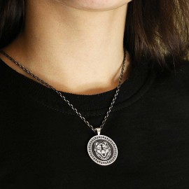 Custom Made 925 Sterling Silver Wolf - Seal Of Solomon Pendant