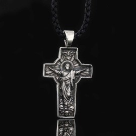 Custom Made Silver Jesus Cross Pendant