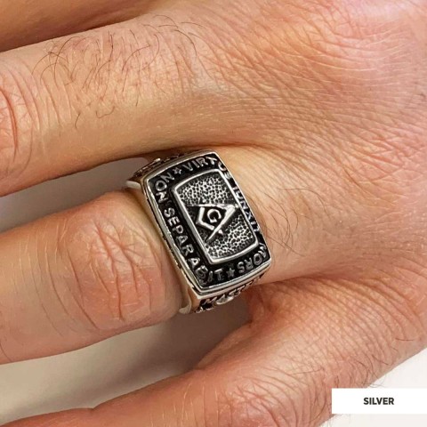 Custom Mason Compass Ring, Master Mason Ring, Elegant Masonic Ring