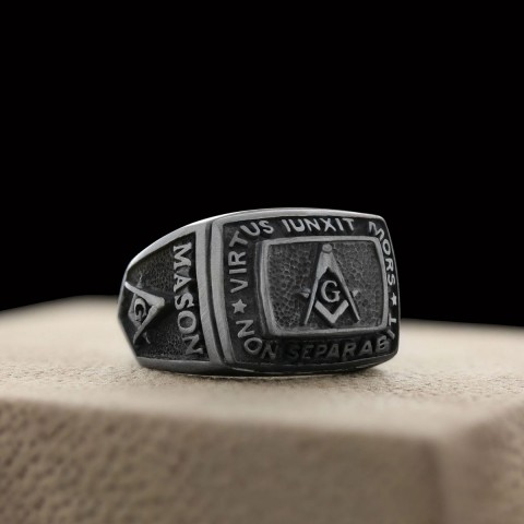 Custom Mason Compass Ring, Master Mason Ring, Elegant Masonic Ring