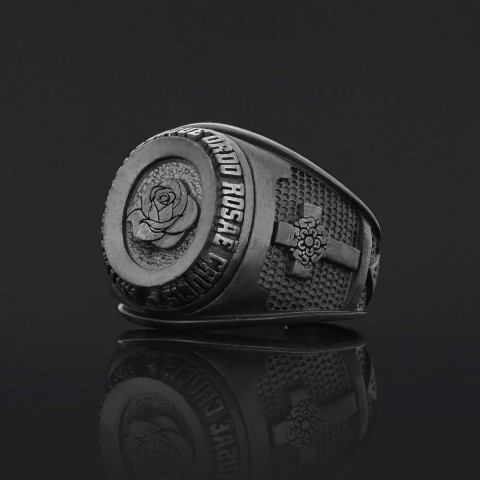 Custom Rosae Crucis Ring, Amorc Jewelry, Spiritual Emblem of the AMORC Ring