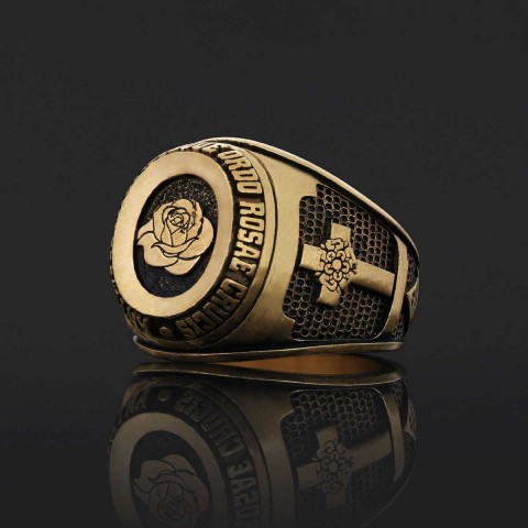 Custom Rosae Crucis Ring, Amorc Jewelry, Spiritual Emblem of the AMORC Ring