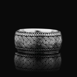 Customizable Braided Band Wheat Woven Wire Twisted Silver Wedding Ring