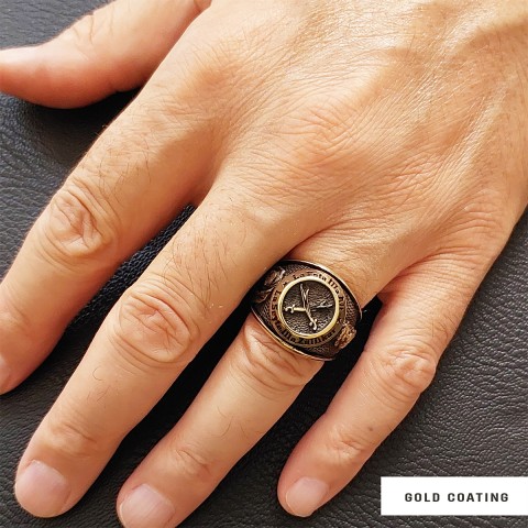 Dhulfiqar Sword Round Ring, Islamic Zulfiqar Sword Jewelry, Zulfiqar Face Ring, Hz Ali Ring Gift, Zulfiqar Jewelry, Muslim Silver Jewelry