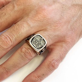 Special Square Eastern Star Masonic Ring, Freemason Ring, Master Mason Rings