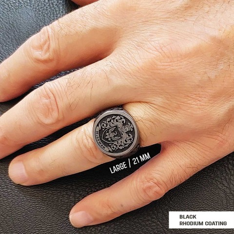 Family Coat of Arms Ring, Personalized Round Family Ring