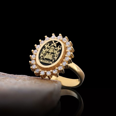 Family Crest Stone Ring, Women's Ring, Gift for Him