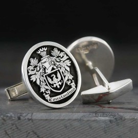 Select Gifts Headdock England Family Crest Surname Coat Of Arms Cufflinks Personalised Case