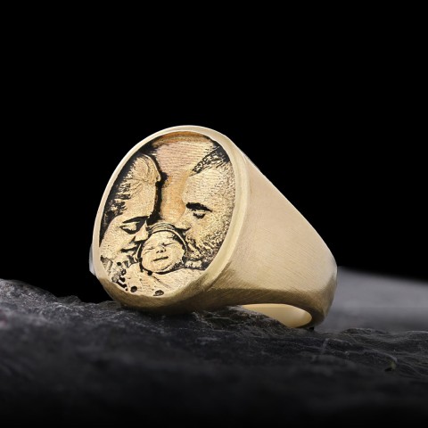 Family Photo Ring, Timeless Family Photo Square Ring, Personalized for You