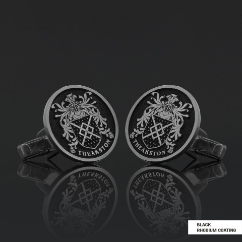 Family Round Raised Crest Cufflink