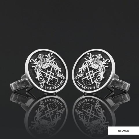 Luxury Round Family Crest Cufflinks – Raised Design for a Unique Touch