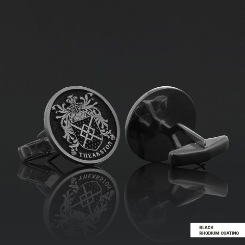 Luxury Round Family Crest Cufflinks – Raised Design for a Unique Touch
