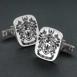 Custom Family Crest Square Cufflinks Engraved Design